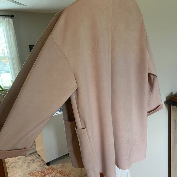 Soft Loose Stretch Blazer in Pale Pink with Pockets [L] - Picture 3 of 5